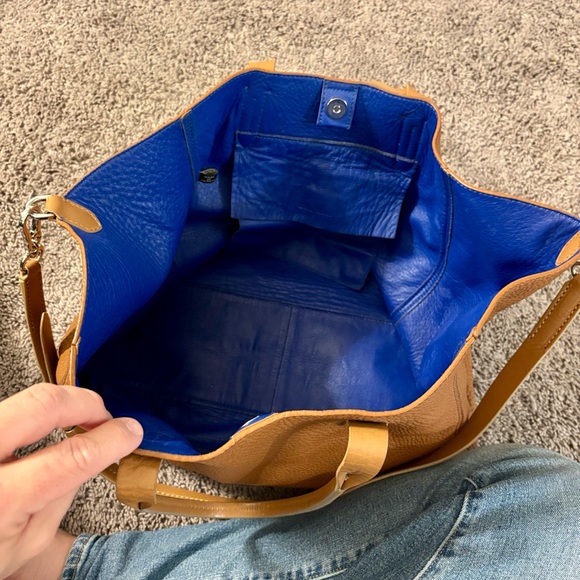 Cole Haan Tan Leather Tote Crossbody Bag - Picture 2 of 7